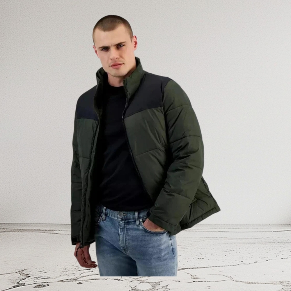 Club Room Men Colorblocked‎ Puffer Winter Jacket Ultra Loft Warm Water-Resistant